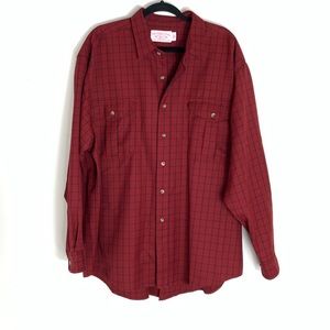 Filson Mens Wool Shirt Burgundy/Navy Size XXL